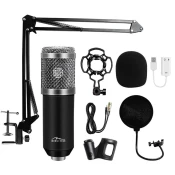 MEDIA-TECH MT397S Studio i Streaming Mikrofon crne i srebrne