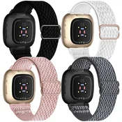 Infostyle Najlonski paščki za Fitbit Versa 3/Sense (4 kosi) – nastavljiv, zračen športni pašček