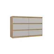 MALWA M6 120 KOMODA Z PREDALI ARTISAN HRAST KAŠMIR omara ZA DNEVNO SOBO 6 PREDALOV 120 CM