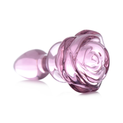 Booty Sparks Pink Rose Glass Anal Plug Small