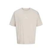 Jack & Jones Junior Majica JJBAY bež / bela