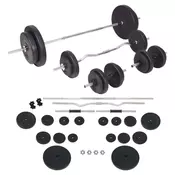 VIDAXL komplet uteži in ročk, 90kg