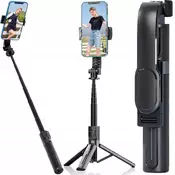 3v1 univerzalni teleskopski selfie stick in tripod bluetooth daljinec 90cm