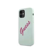 Guess iPhone 12 mini 5,4 blue fuschia hardcase Silicone Vintage (GUHCP12SLSVSBF)