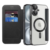 Etui SmartMag Book z Magsafe tehnologijo in RFID denarnico za iPhone 16 Plus - black