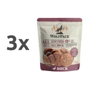 WolfPack Barf surova hrana v obliki medaljonov, raca - 1 kg (20 x 50 g) 3 x 1 kg