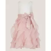 Monsoon Children Haljina za devojcice Cancan Swirl 3D, Belo-roze