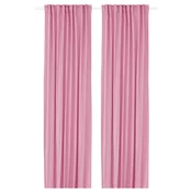 GINSTMOTT Zavese, 1 par, roze/s trakom za nabiranje, 145x300 cm