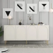 Hanah Home Komoda Lyon 80 180x80x35cm Krem-Zlatna