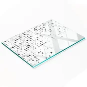 shumee Trpežna in elegantna steklena tabla z abstraktnim kvadratnim vzorcem 80x52 cm