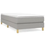 Vidaxl Box spring postelja z vzmetnico svetlo siva 90x190 cm blago
