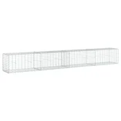 Vidaxl Gabionska košara s pokrovom 400x50x50 cm pocinkano železo