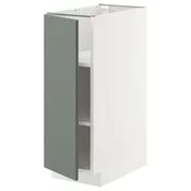 METOD Podni element s policama, bela/Nickebo mat sivozelena, 30x60 cm