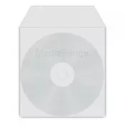 MediaRange prozorni PVC ovitki z zavihkom za CD/DVD/Blu Ray, 50 kom
