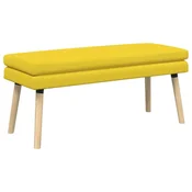 Vidaxl Dvojna klop Svetlo rumena 110 x 40 x 47 cm Blago