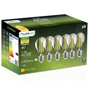 LUMILED 6x LED žarnica E27 A60 4W = 40W 470lm 3000K topla 360° žarnica z žarilno nitko