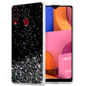 Cadorabo Cadorabo Case, združljiv s Samsungom v črni barvi z bleščicami - zaščitni pokrov iz fleksibilnega silikona TPU s penečimi bleščicami, (20571716)