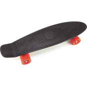 Teddies Skateboard - pennyboard 60 cm, nosilnost 90 kg, kovinske osi, črna barva, oranžna kolesa