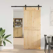 vidaXL Drsna vrata NARVIK Naravna in črna 85 x 210 cm (152,5 cm)