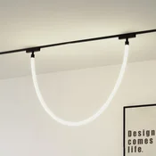 Lindby LED luč za vrv Lumaro, dolžina 150 cm, tekstil, 48 V - Dnevna soba/jedilnica - Sodobni - bela, črna - Tkanine/tekstil