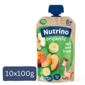 Nutrino Organic Pauc, Jabuka, breskva i banana, 100g, 10 komada