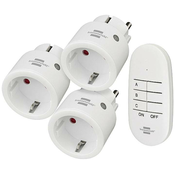 BRENNENSTUHL Brennenstuhl Comfort-Line komplet radijsko vodenih vtičnic Mini 3+1\, komplet 3 Brennenstuhl 1507070 brezžično stikalo\, komplet vtičnica, (20448355)