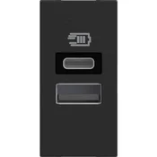 CLASSIA USB VTIČ TIPA A + TIPA C/230V AC/5V DC/3A 1M ČRNEGA RAZMERJA RG4191AC