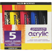 Daler Rowney Graduate Komplet akrilnih barv 5 x 120 ml