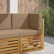 Jastuk za vanjsku sofU 3 pcs Sivo-smeda Poliester