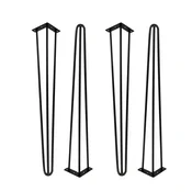 shumee Komplet nogic za lasnice Loft, 4 kosi, črne mat, višina 71 cm