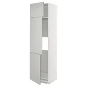 METOD Visoka omara za hlad/zamrz+3 vrata, bela/Havstorp svetlo siva, 60x60x220 cm