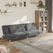 Greatstore Kavč dvosed z ležiščem in dvema blazinama svetlo sivo blago
