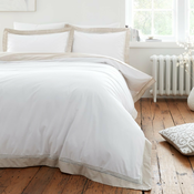 Bela bombažna posteljnina za zakonsko posteljo 200x200 cm Oxford Lace – Bianca