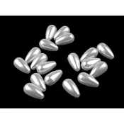 Plastične voščene kroglice / biseri Glance drop 10x20 mm - bele (20 g)