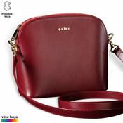 Princ Leather Ženska ovalna kožna torbica, Bordo