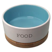 Dog Fantasy keramična skleda FOOD bela/modra s podstavkom 13x5,5cm, 400ml