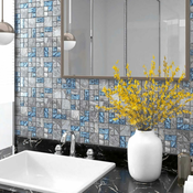Greatstore Samolepilne mozaik ploščice 11 kosov sive in modre 30x30 cm