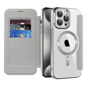 Etui SmartMag Book z Magsafe tehnologijo in RFID denarnico za iPhone 15 Pro Max - gray