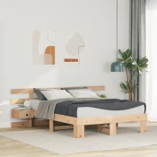 Krevetna konstrukcija Smeda 140 x 190 cm Cvrsto borovo drvo