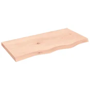 Stenska polica 80x40x(2-4) cm neobdelana trdna hrastovina