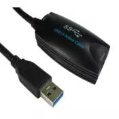 E GREEN Kabl sa pojačivačem 3.0 USB A M USB A F 5m crni