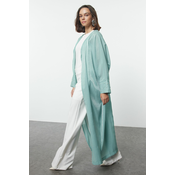 Trendyol Mint Pearl Detailed Woven Shiny Fabric Cap & Abaya & Abaya