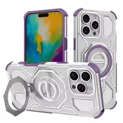Hibridni ovitek Carbon Shield Pro za iPhone 16 Pro - purple transparent