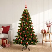 Umetna božična jelka z bučko 150 cm 150 LED Toplo bela
