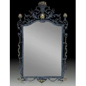 Casa Padrino Luxury Baroque Bronze Mirror Blue/Gold H. 95 cm - Baroque Furniture