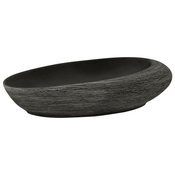 MAISON CHIC Umivalnik - Kopalna umivalnik - Lavabo Nadpultni siv in črn ovalen 59x40x14 cm keramika, (21684747)