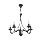 Luster na lancu ANTON 5xE14/15W/230V crne boje