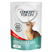 Concept for Life Sterilised Cats govedina v želeju brez žitaric - 24 x 85 g