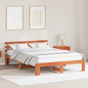 vidaXL Leseni okvir postelje Voskasto rjava Trden les 160 x 200 cm
