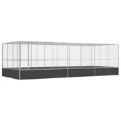 Vidaxl Voliera s podaljškom srebrna 725x307x212 cm jeklo